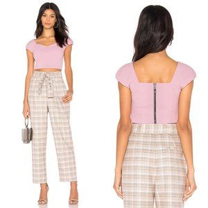 J.O.A. Just One Answer Lilac Puff Sleeve Crop Top